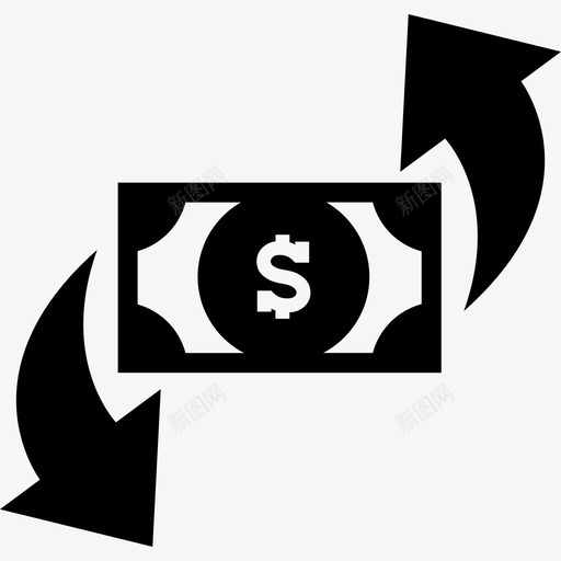 带两个旋转箭头的美元钞票商业符号图标svg_新图网 https://ixintu.com 带两个旋转箭头的美元钞票商业符号