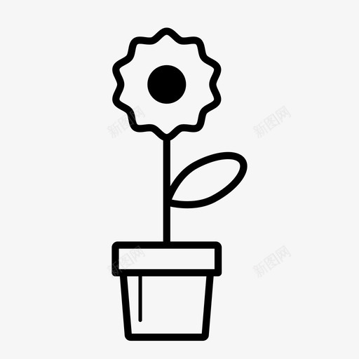 花花园自然图标svg_新图网 https://ixintu.com 春天 植物 盆花 自然 花 花园