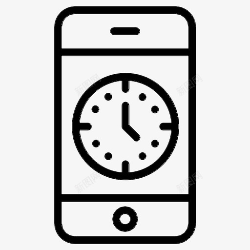 电话时钟在线智能手机图标svg_新图网 https://ixintu.com 在线 时间 智能手机 电话时钟