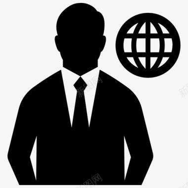 全球商业伙伴商人图标图标