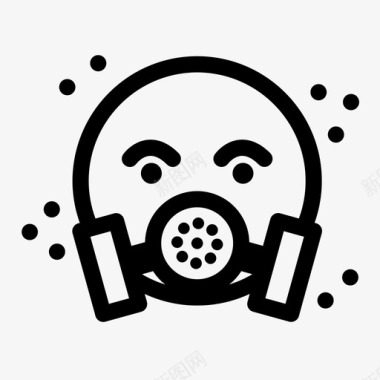 防尘面具气体污染图标图标