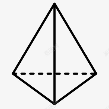 四面棱锥三维三维形状图标图标