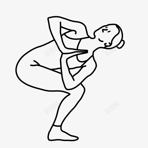 尴尬的姿势扭曲进阶的瑜伽图标svg_新图网 https://ixintu.com 尴尬的姿势 扭曲 进阶的瑜伽