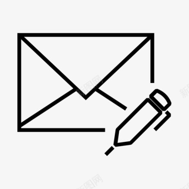 信封笔写作电子邮件图标图标