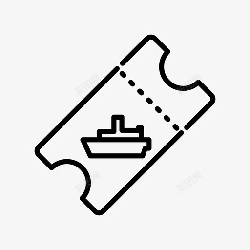 客票入境证船票图标svg_新图网 https://ixintu.com 入境证 复古船票 客票 船票 行李票