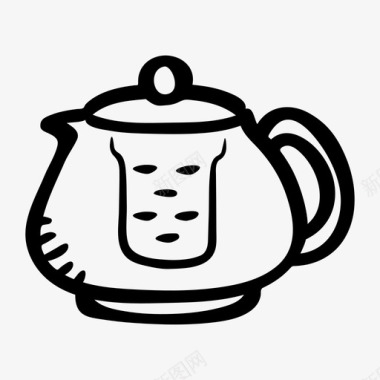 茶壶热饮滤茶器图标图标