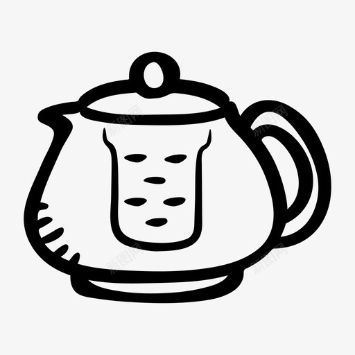 茶壶热饮滤茶器图标svg_新图网 https://ixintu.com 滤茶器 热饮 茶和咖啡 茶壶