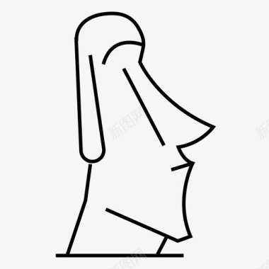摩埃岛复活节岛整体雕像图标图标