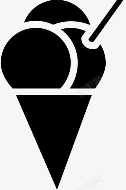 华夫饼冰淇淋筒薄片实心冰棒图标图标