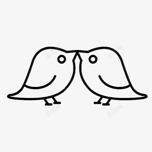 爱鸟吻心灵伴侣图标svg_新图网 https://ixintu.com 吻 心灵伴侣 情人节 爱鸟