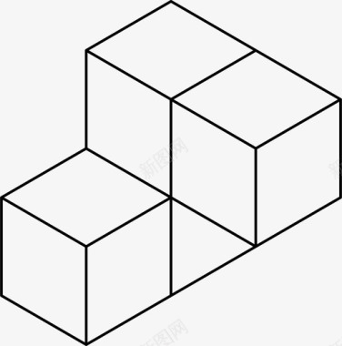 立方体四边形三维几何图标图标