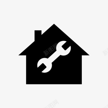 房屋维修砖房图标图标