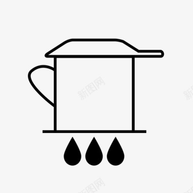 越南咖啡过滤器冲泡咖啡提取图标图标
