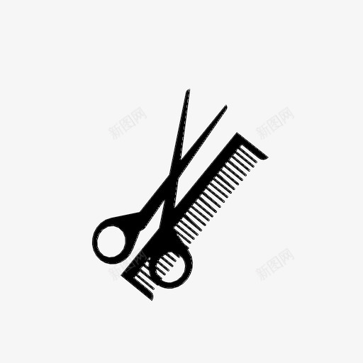 剪刀和梳子理发发廊图标svg_新图网 https://ixintu.com 剪刀和梳子 发廊 理发