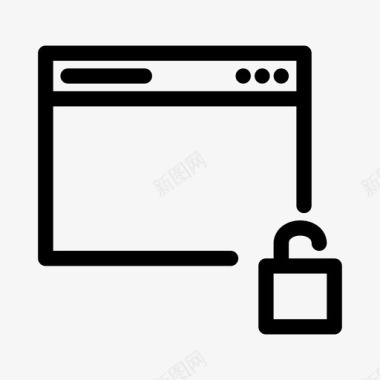 解锁浏览器互联网挂锁图标图标