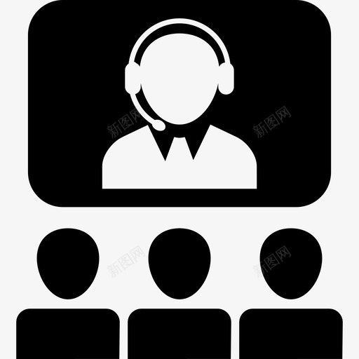 带耳机的操作员通过屏幕上的图像投影业务创业图标与观众交谈svg_新图网 https://ixintu.com 业务 创业图标与观众交谈 带耳机的操作员通过屏幕上的图像投影