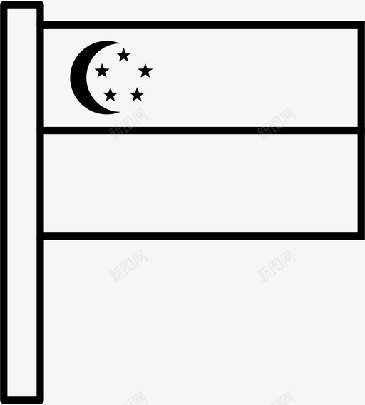 新加坡亚洲国家图标svg_新图网 https://ixintu.com 世界国旗轮廓 亚洲 国家 国旗 新加坡