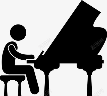 钢琴家人音乐图标图标