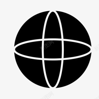 球体三维三维形状图标图标