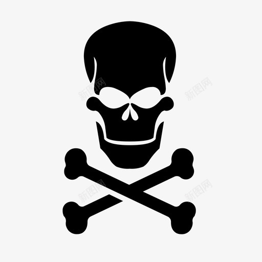 骷髅骨头危险图标svg_新图网 https://ixintu.com 危险 小心 海盗 骨头 骷髅