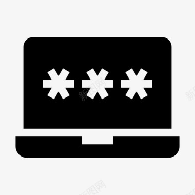 笔记本电脑密码访问锁定阻止图标图标