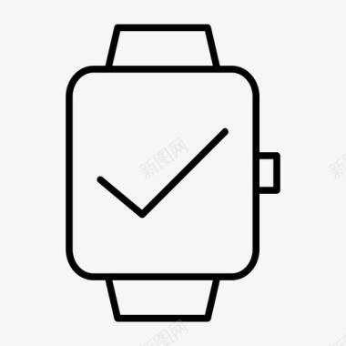 智能手表复选标记苹果智能手表时钟图标图标