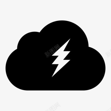 云危险闪电充电图标图标