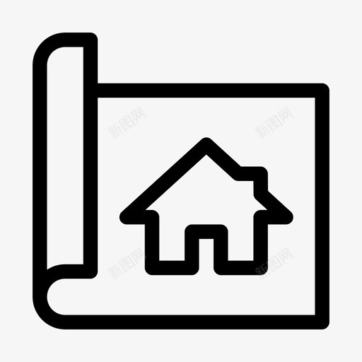 房子蓝图文件家图标svg_新图网 https://ixintu.com 家 必要的粗体 房子蓝图 文件 纸张 计划