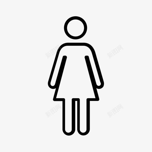 女人女孩个人图标svg_新图网 https://ixintu.com 个人 厕所 女人 女士 女孩