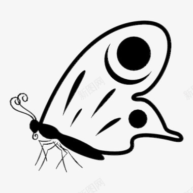 蝴蝶美丽的昆虫帝王蝶图标图标