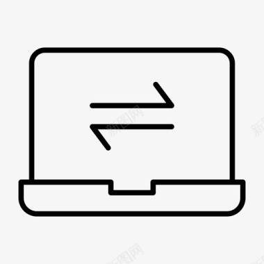 笔记本电脑数据传输箭头连接图标图标