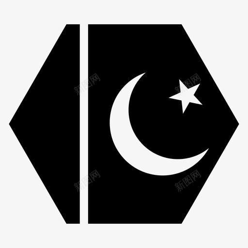 巴基斯坦亚洲国家图标svg_新图网 https://ixintu.com 世界六边形旗帜字形 亚洲 国家 巴基斯坦 旗帜