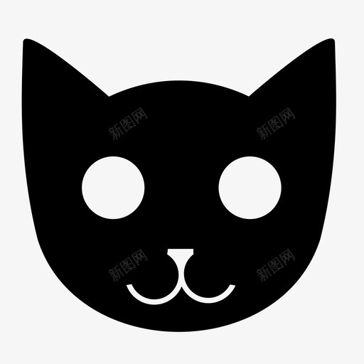 猫动物猫脸图标svg_新图网 https://ixintu.com 动物 宠物 房子 猫 猫脸