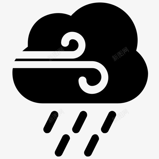 暴雨云气象图标svg_新图网 https://ixintu.com 云 天气 暴雨 气象 用户界面图标集合 降雨