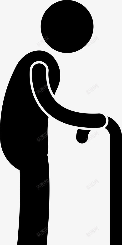 老人手杖人图标svg_新图网 https://ixintu.com 人 手杖 生命周期老化 老人 走路