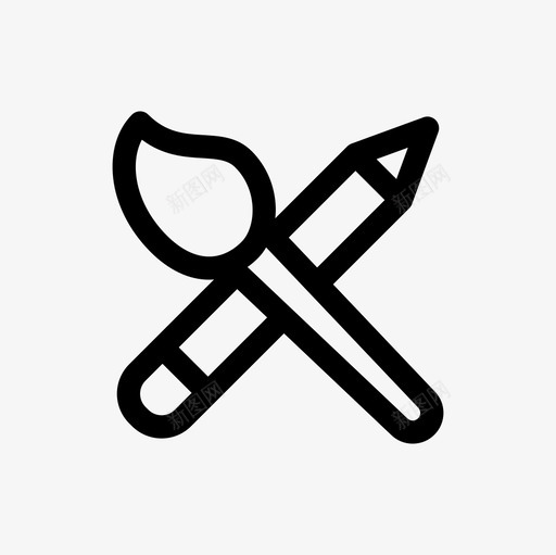画笔和铅笔工具绘画图标svg_新图网 https://ixintu.com 画笔和铅笔 绘画 设计工具 设计工具轮廓图标集
