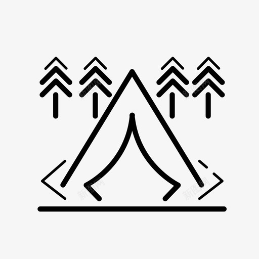 帐篷森林旅行套装图标svg_新图网 https://ixintu.com 帐篷 旅行套装 旅行套装2 森林