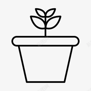 盆栽花卉园艺图标图标