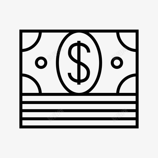 美元票据一捆美元一捆钱图标svg_新图网 https://ixintu.com 一捆美元 一捆钱 业务和金融 堆栈 美元 美元票据