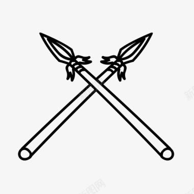长矛十字架决斗图标图标
