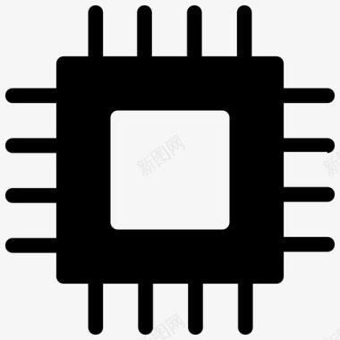 处理器芯片计算机芯片集成电路图标图标