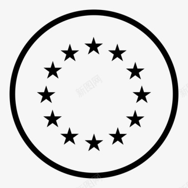 欧盟欧盟国旗星星图标图标