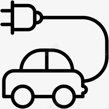 电动汽车环保汽车多媒体线路图标图标