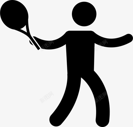 打网球人球员图标svg_新图网 https://ixintu.com 人 姿势 打网球 挥杆 球员 球拍 网球运动员