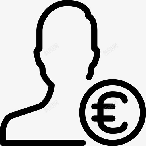欧元现金货币图标svg_新图网 https://ixintu.com 付款 欧元 现金 用户操作行图标 货币