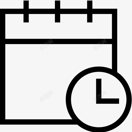 日期时间日历时钟图标svg_新图网 https://ixintu.com ios ios的基本图标 日历 日期时间 时钟