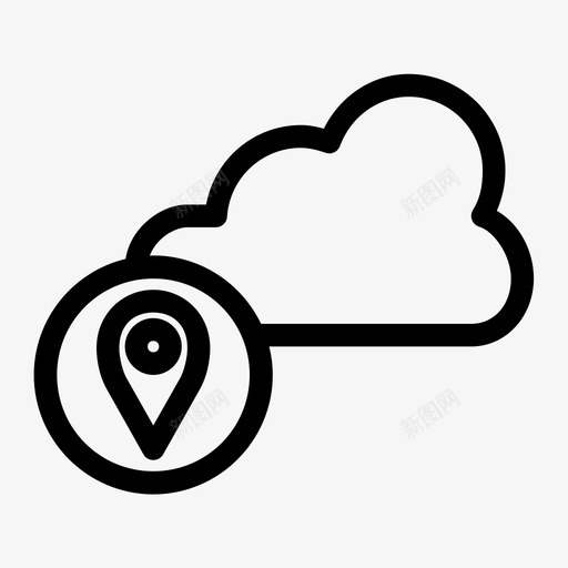 云位置位置地图图标svg_新图网 https://ixintu.com 云位置 位置 地图 地点