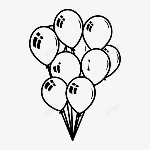 气球生日庆祝图标svg_新图网 https://ixintu.com 庆祝 气球 氦气球 生日