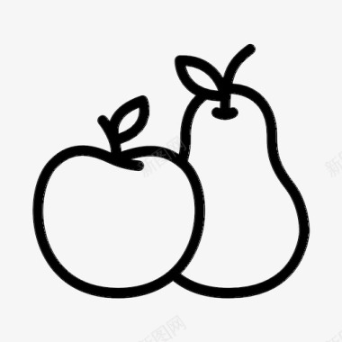苹果和梨水果果汁图标图标
