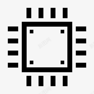 微芯片计算机芯片微处理器图标图标
